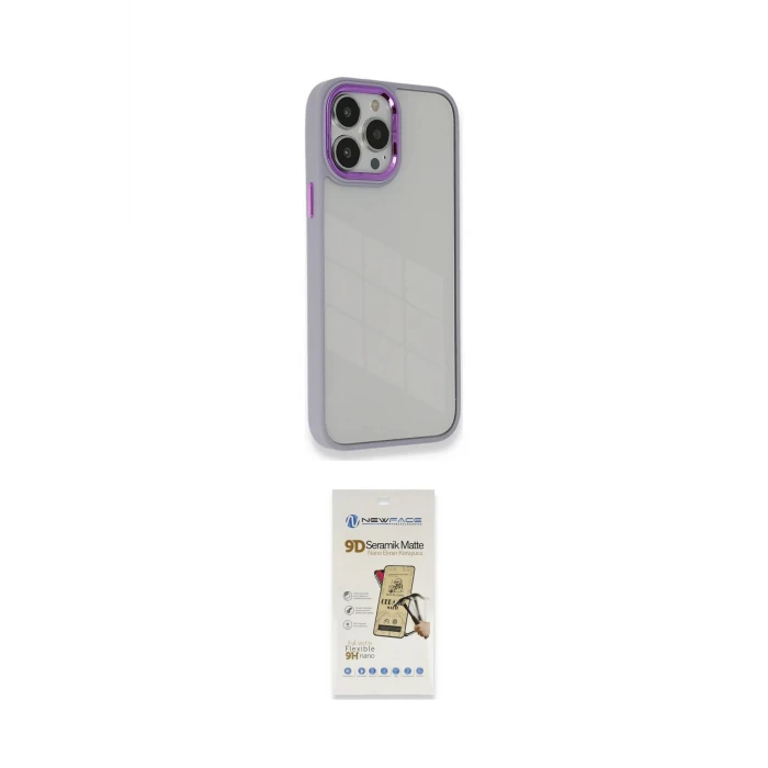 ieg™ iPhone 14 Pro Kılıf Eksen Doku Prime - Siyah Mat Seramik Nano Ekran Koruyucu