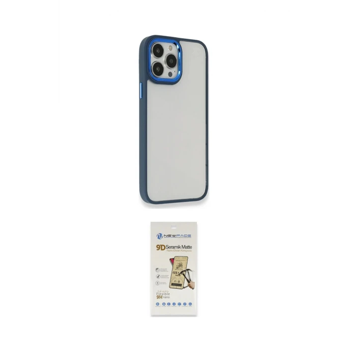 ieg™ iPhone 14 Pro Kılıf Eksen Doku Prime - Siyah Mat Seramik Nano Ekran Koruyucu