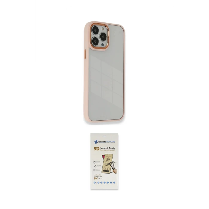 ieg™ iPhone 14 Pro Kılıf Eksen Doku Prime - Siyah Mat Seramik Nano Ekran Koruyucu