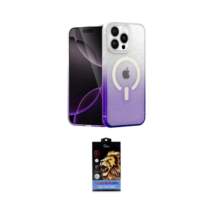 ieg™ iPhone 14 Pro Kılıf Eksen Minimal Özel Seri - Siyah Buffer Hayalet Cam Ekran Koruyucu