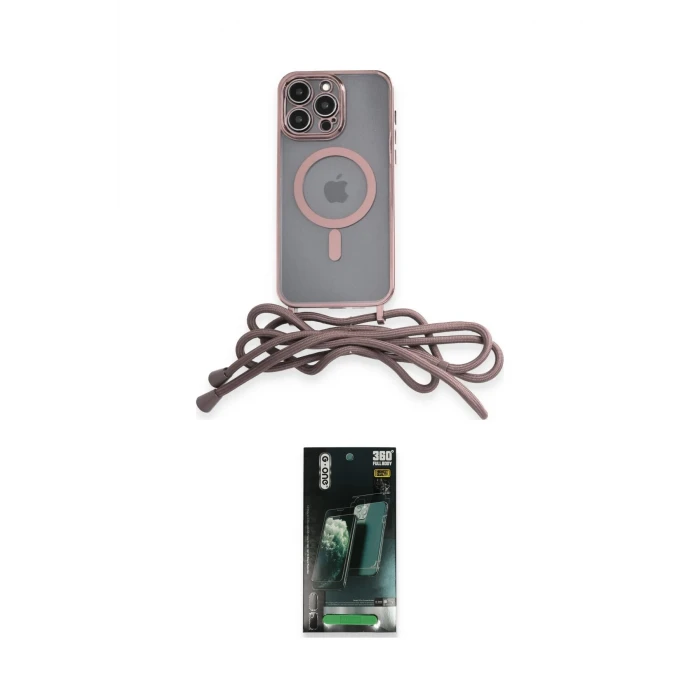 ieg™ iPhone 14 Pro Kılıf Eksen Özel Seri - Siyah 360 Mat Full Body Arka Koruyucu