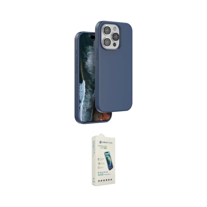 ieg™ iPhone 14 Pro Kılıf Kıvılcım Çizgi Serisi - Şeffaf Pasifik Cam Ekran Koruyucu