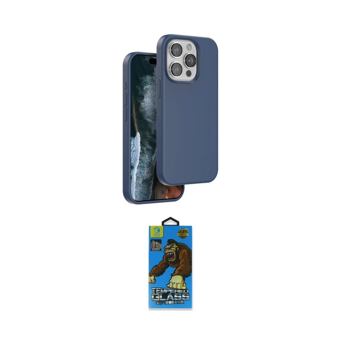 ieg™ iPhone 14 Pro Kılıf Kıvılcım Çizgi Serisi - Siyah 18D Cam Ekran Koruyucu