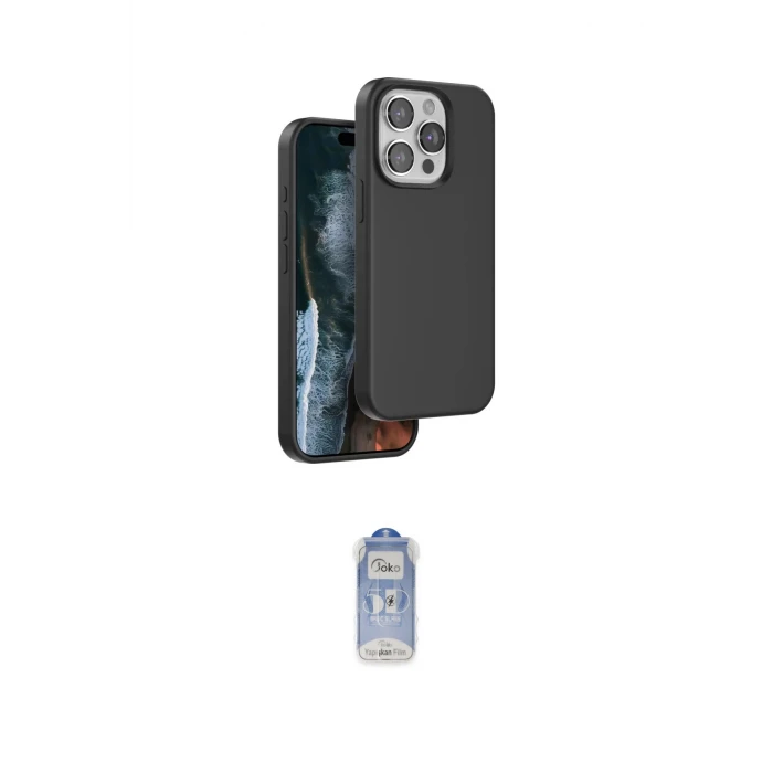 ieg™ iPhone 14 Pro Kılıf Kıvılcım Çizgi Serisi - Siyah Joko Magic 5D Cam