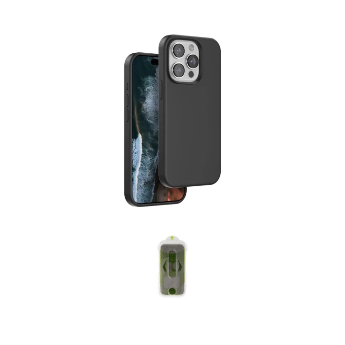 ieg™ iPhone 14 Pro Kılıf Kıvılcım Çizgi Serisi - Siyah Joko Magic 5D Hayalet Cam