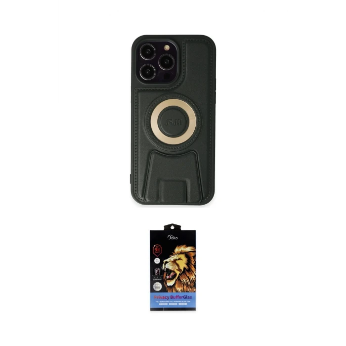 ieg™ iPhone 14 Pro Kılıf Kıvılcım Form Özel Seri - Siyah Buffer Hayalet Cam Ekran Koruyucu