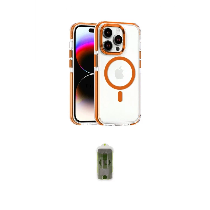 ieg™ iPhone 14 Pro Kılıf Kozmos Doku Koleksiyonu - Siyah Joko Magic 5D Hayalet Cam