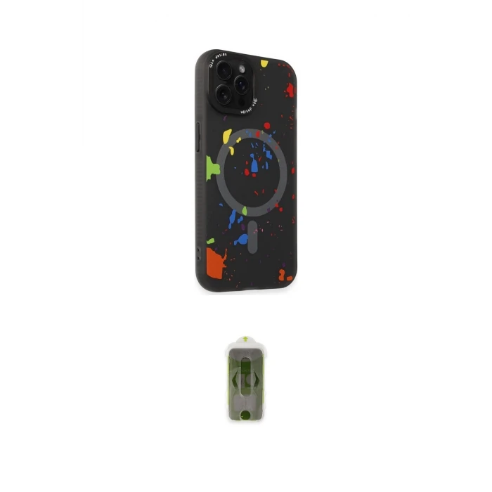 ieg™ iPhone 14 Pro Kılıf Kozmos Doku - Siyah Joko Magic 5D Hayalet Cam