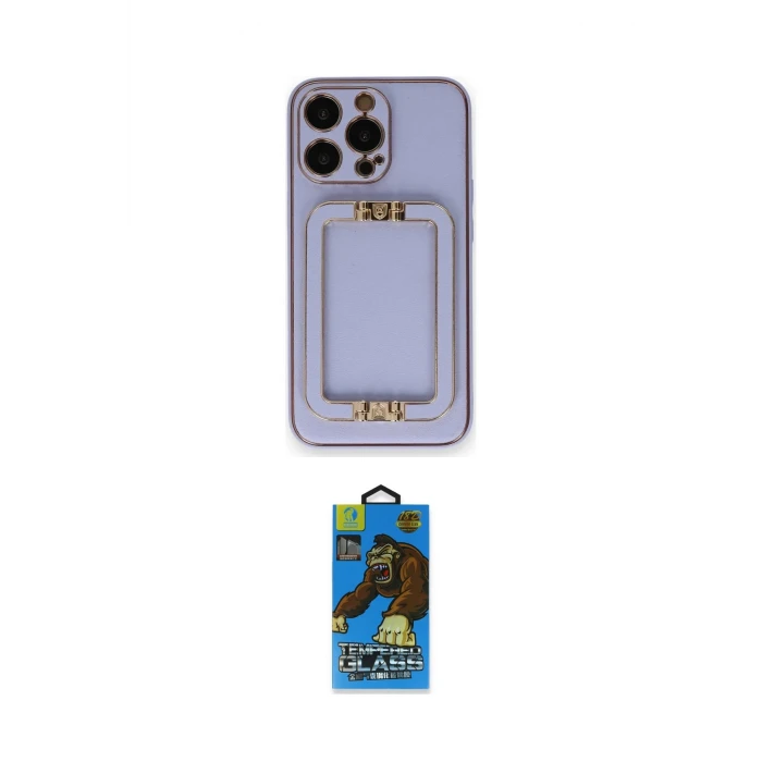 ieg™ iPhone 14 Pro Kılıf Kozmos Minimal Prime - Siyah 18D Cam Ekran Koruyucu