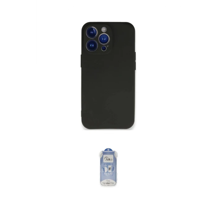 ieg™ iPhone 14 Pro Kılıf Kozmos Yansıma Özel Seri - Siyah Joko Magic 5D Cam