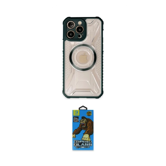 ieg™ iPhone 14 Pro Kılıf Kutup Modern - Siyah 18D Cam Ekran Koruyucu