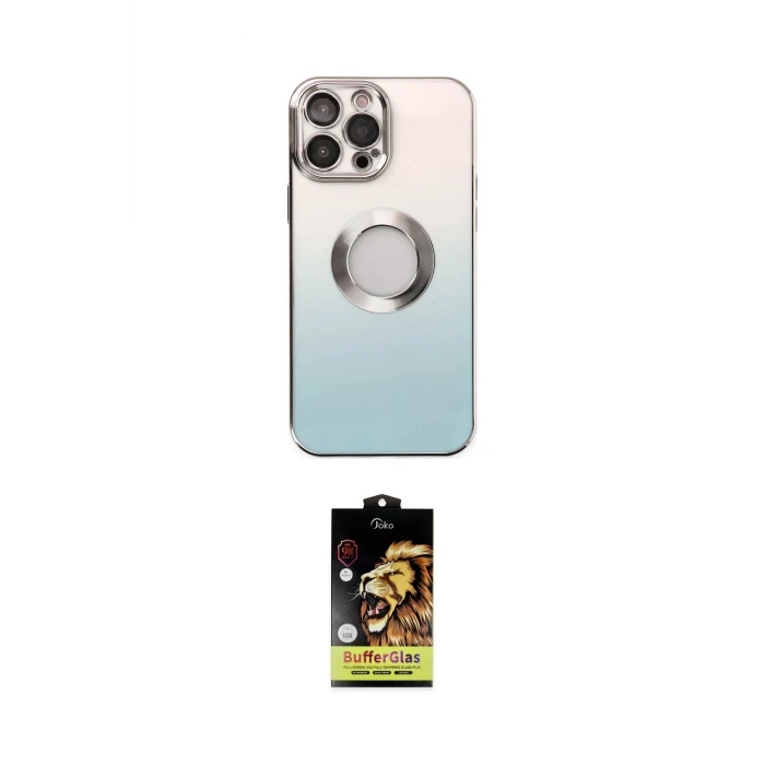 ieg™ iPhone 14 Pro Kılıf Kutup Yansıma Özel Seri - Siyah Buffer Cam Ekran Koruyucu