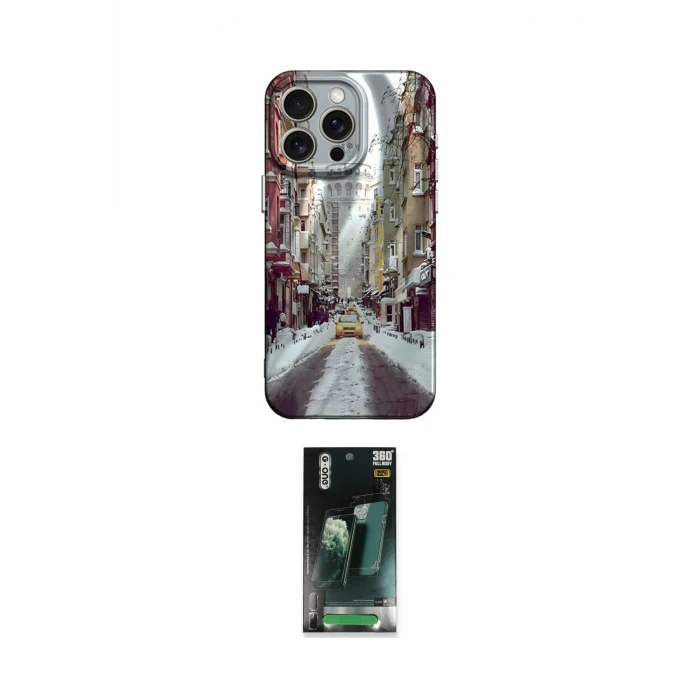 ieg™ iPhone 14 Pro Kılıf Nova Doku Prime - Siyah 360 Mat Full Body Arka Koruyucu