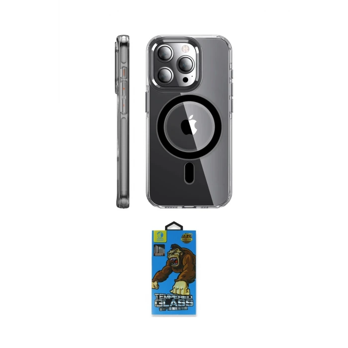 ieg™ iPhone 14 Pro Kılıf Nova Doku - Siyah 18D Cam Ekran Koruyucu