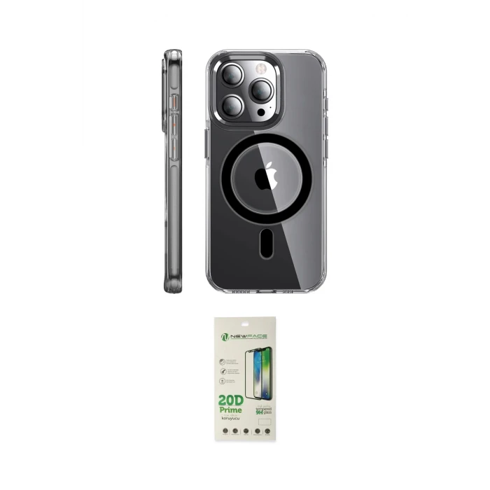 ieg™ iPhone 14 Pro Kılıf Nova Doku - Siyah 20D Premium Cam Ekran Koruyucu