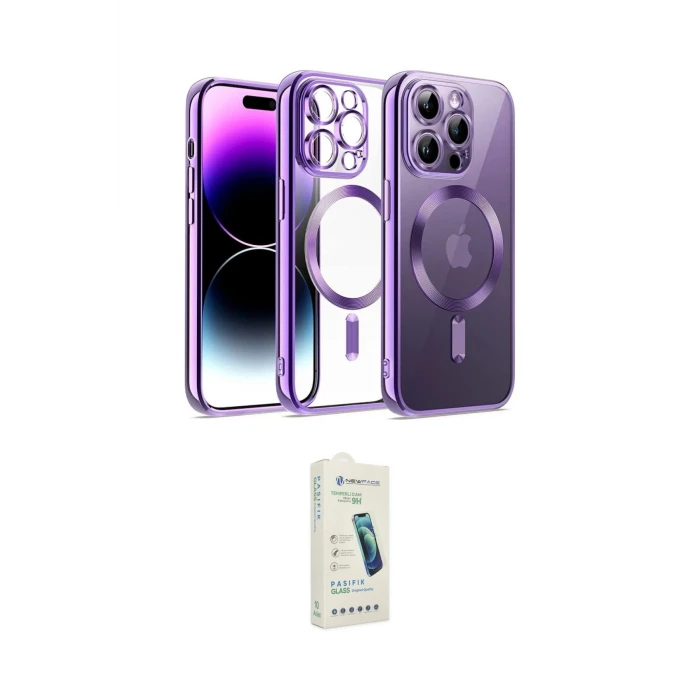 ieg™ iPhone 14 Pro Kılıf Nova Işık Özel Seri - Şeffaf Pasifik Cam Ekran Koruyucu