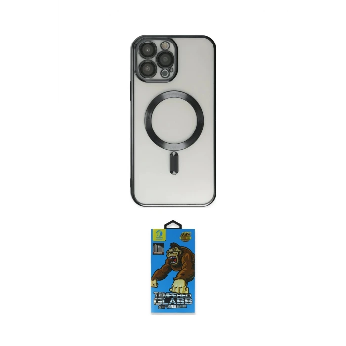 ieg™ iPhone 14 Pro Kılıf Nova Işık Özel Seri - Siyah 18D Cam Ekran Koruyucu