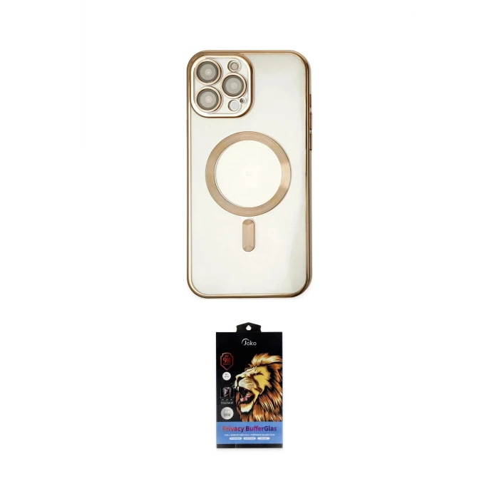 ieg™ iPhone 14 Pro Kılıf Nova Işık Özel Seri - Siyah Buffer Hayalet Cam Ekran Koruyucu