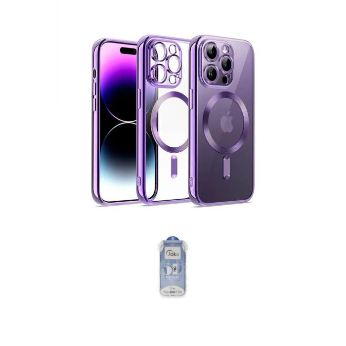 ieg™ iPhone 14 Pro Kılıf Nova Işık Özel Seri - Siyah Joko Magic 5D Cam