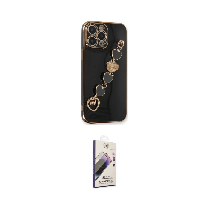 ieg™ iPhone 14 Pro Kılıf Nova Işık Prime - Siyah Bilvis 3D Mat Cam Ekran Koruyucu