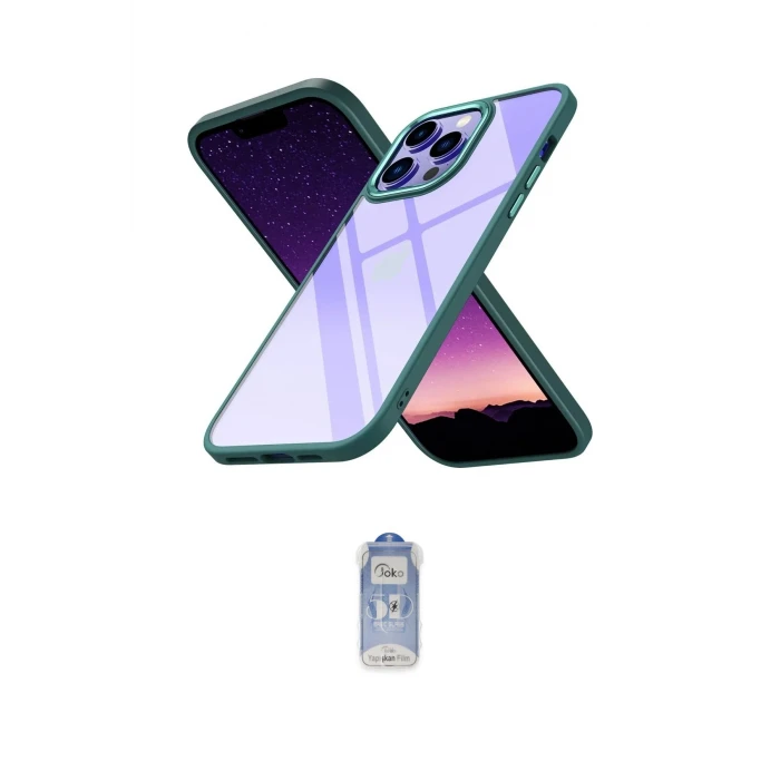 ieg™ iPhone 14 Pro Kılıf Nova Işık Serisi - Siyah Joko Magic 5D Cam