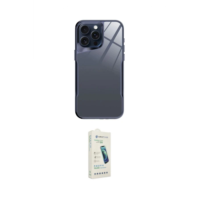 ieg™ iPhone 14 Pro Kılıf Odak Doku - Şeffaf Pasifik Cam Ekran Koruyucu