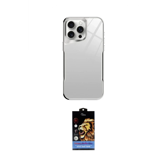 ieg™ iPhone 14 Pro Kılıf Odak Doku - Siyah Buffer Hayalet Cam Ekran Koruyucu