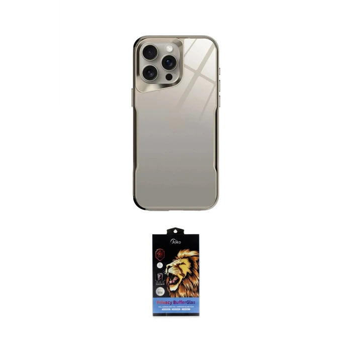 ieg™ iPhone 14 Pro Kılıf Odak Doku - Siyah Buffer Hayalet Cam Ekran Koruyucu