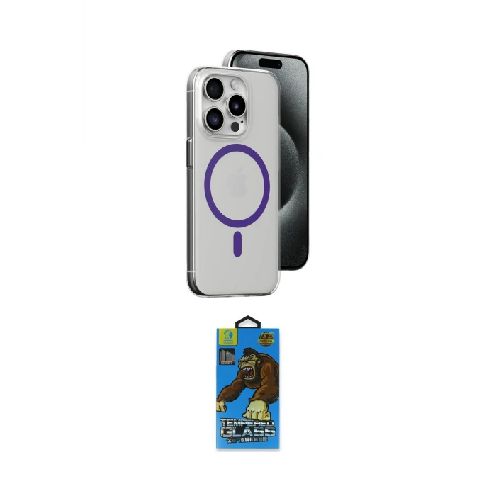 ieg™ iPhone 14 Pro Kılıf Odak Form Özel Seri - Siyah 18D Cam Ekran Koruyucu
