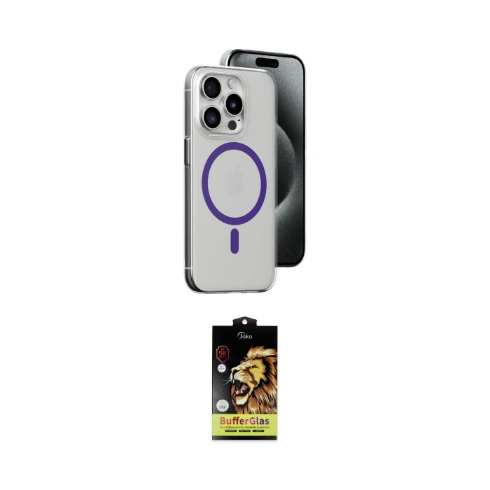 ieg™ iPhone 14 Pro Kılıf Odak Form Özel Seri - Siyah Buffer Cam Ekran Koruyucu
