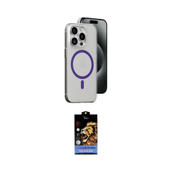 ieg™ iPhone 14 Pro Kılıf Odak Form Özel Seri - Siyah Buffer Hayalet Cam Ekran Koruyucu