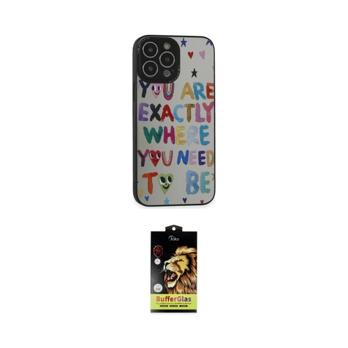 ieg™ iPhone 14 Pro Kılıf Odak Klasik Serisi - Siyah Buffer Cam Ekran Koruyucu
