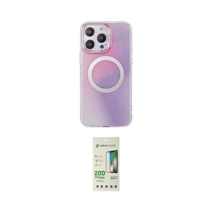 ieg™ iPhone 14 Pro Kılıf Pusula Form - Siyah 20D Premium Cam Ekran Koruyucu