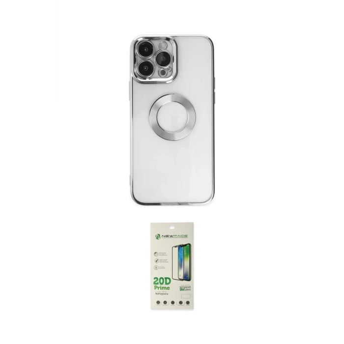 ieg™ iPhone 14 Pro Kılıf Pusula Form - Siyah 20D Premium Cam Ekran Koruyucu