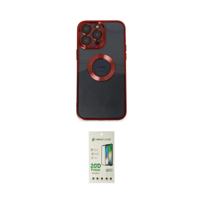 ieg™ iPhone 14 Pro Kılıf Pusula Form - Siyah 20D Premium Cam Ekran Koruyucu