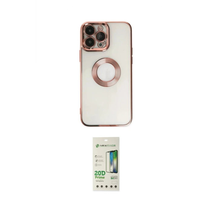 ieg™ iPhone 14 Pro Kılıf Pusula Form - Siyah 20D Premium Cam Ekran Koruyucu