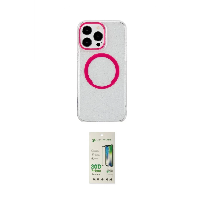 ieg™ iPhone 14 Pro Kılıf Pusula Form - Siyah 20D Premium Cam Ekran Koruyucu