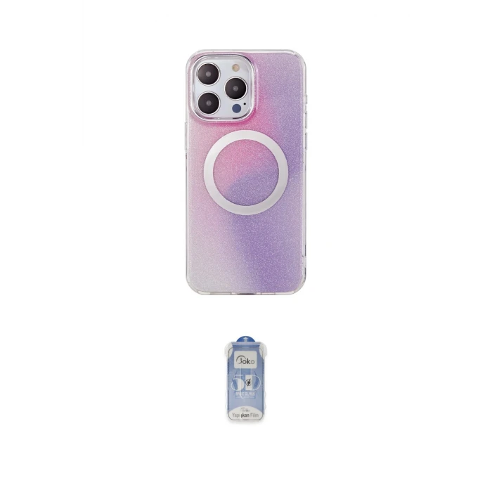 ieg™ iPhone 14 Pro Kılıf Pusula Form - Siyah Joko Magic 5D Cam