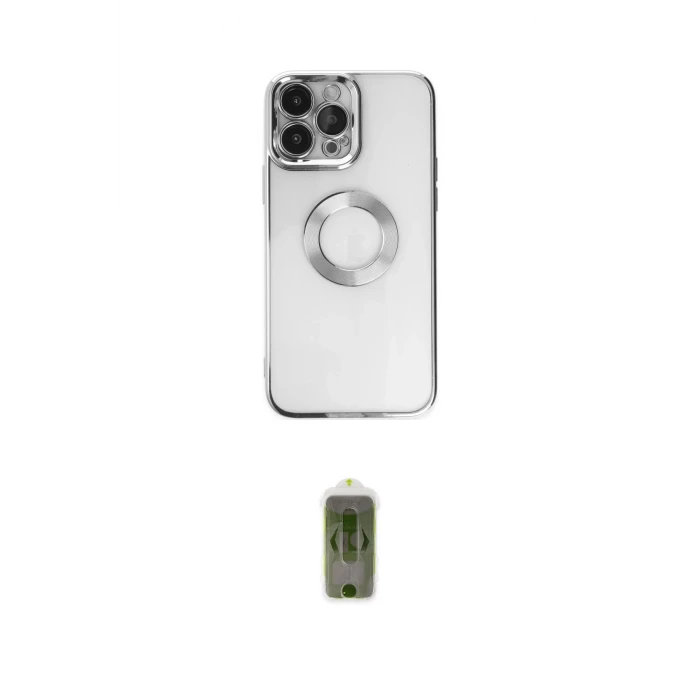 ieg™ iPhone 14 Pro Kılıf Pusula Form - Siyah Joko Magic 5D Hayalet Cam