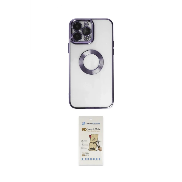 ieg™ iPhone 14 Pro Kılıf Pusula Form - Siyah Mat Seramik Nano Ekran Koruyucu