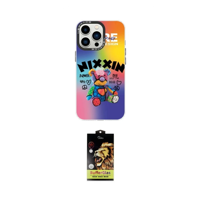 ieg™ iPhone 14 Pro Kılıf Siluet Çizgi Koleksiyonu - Siyah Buffer Cam Ekran Koruyucu