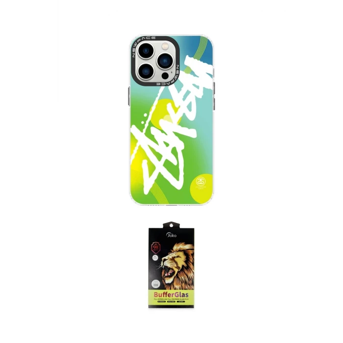 ieg™ iPhone 14 Pro Kılıf Siluet Çizgi Koleksiyonu - Siyah Buffer Cam Ekran Koruyucu