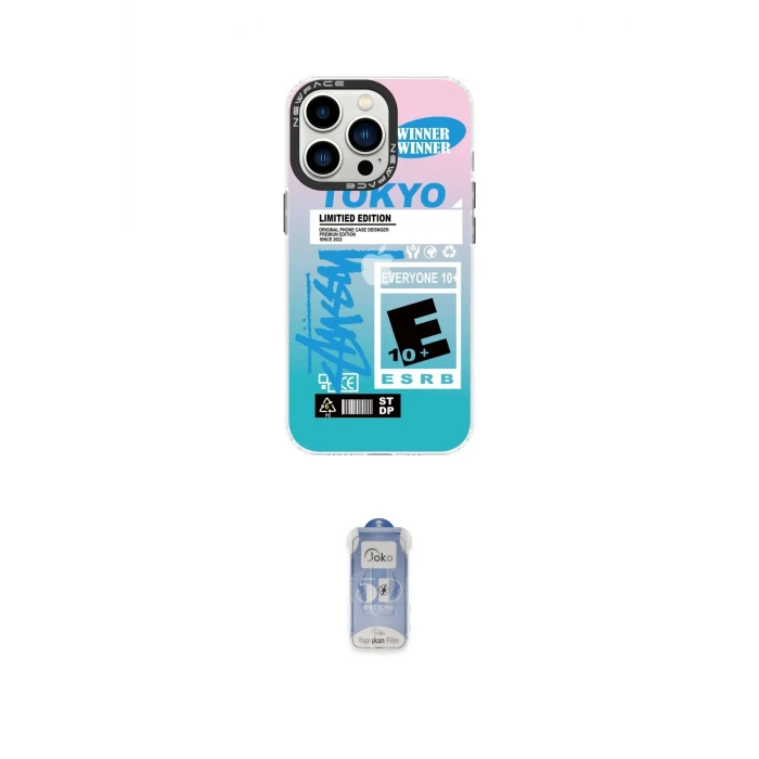 ieg™ iPhone 14 Pro Kılıf Siluet Çizgi Koleksiyonu - Siyah Joko Magic 5D Cam