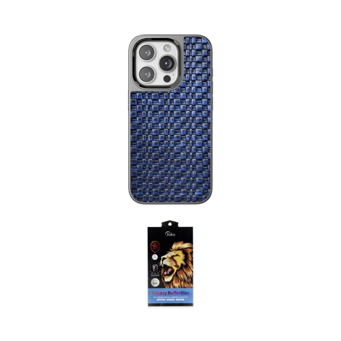 ieg™ iPhone 14 Pro Kılıf Siluet Form Serisi - Siyah Buffer Hayalet Cam Ekran Koruyucu