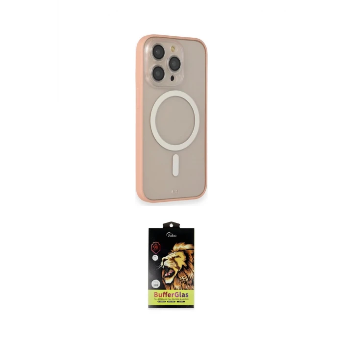 ieg™ iPhone 14 Pro Kılıf Siluet Işık Koleksiyonu - Siyah Buffer Cam Ekran Koruyucu