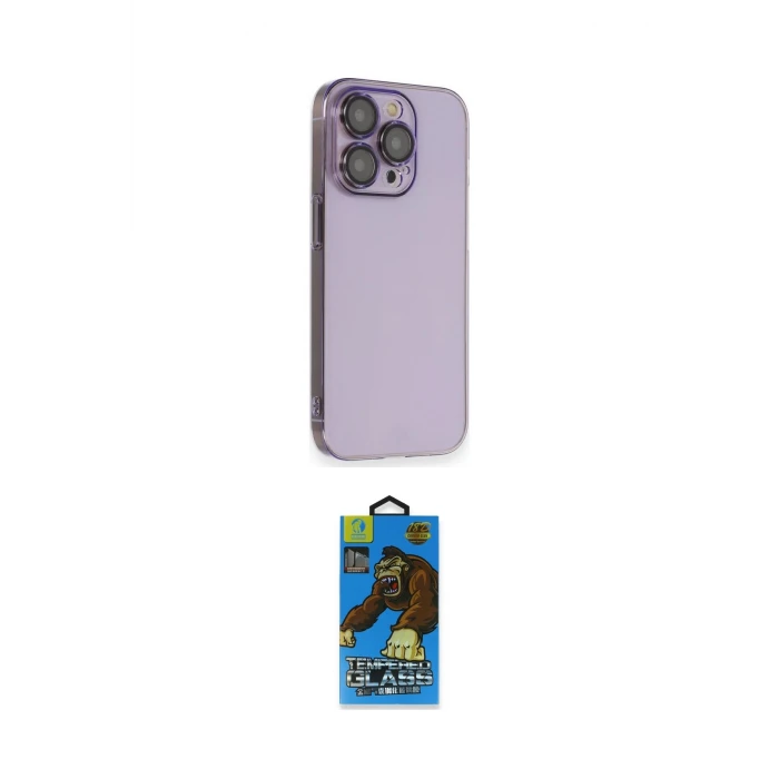 ieg™ iPhone 14 Pro Kılıf Siluet Minimal Özel Seri - Siyah 18D Cam Ekran Koruyucu