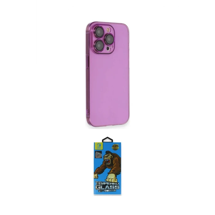 ieg™ iPhone 14 Pro Kılıf Siluet Minimal Özel Seri - Siyah 18D Cam Ekran Koruyucu