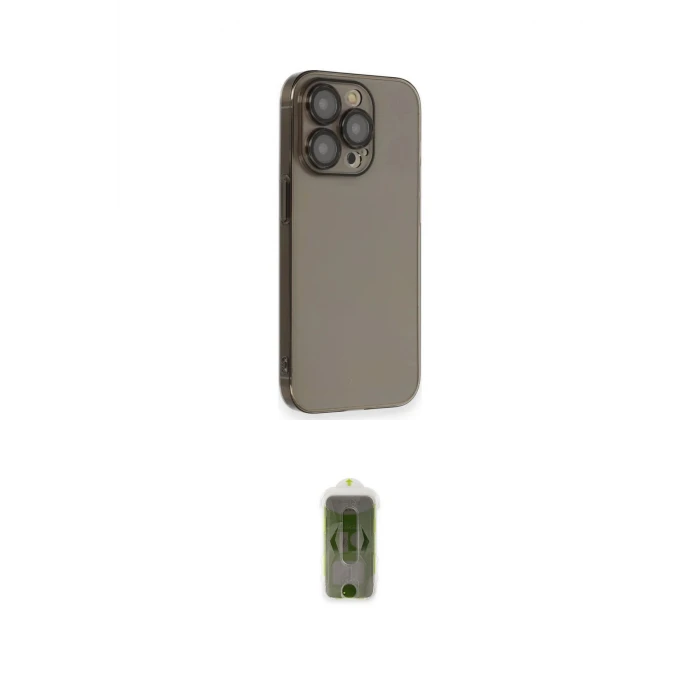 ieg™ iPhone 14 Pro Kılıf Siluet Minimal Özel Seri - Siyah Joko Magic 5D Hayalet Cam