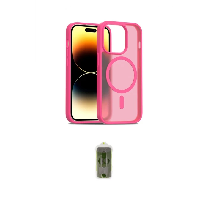 ieg™ iPhone 14 Pro Kılıf Siluet Minimal Prime - Siyah Joko Magic 5D Hayalet Cam