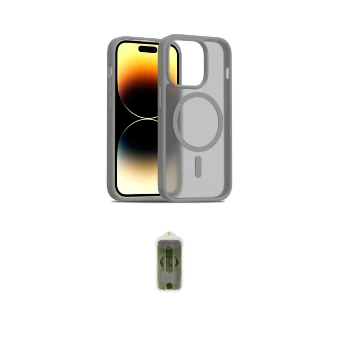 ieg™ iPhone 14 Pro Kılıf Siluet Minimal Prime - Siyah Joko Magic 5D Hayalet Cam